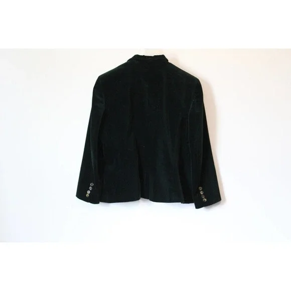 Lauren Ralph Lauren Velvet Blazer Jacket Holiday Green Button Size 16 H13855 - Picture 10 of 12
